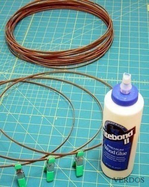 Плафон для люстры из бамбуковой салфетки. 01