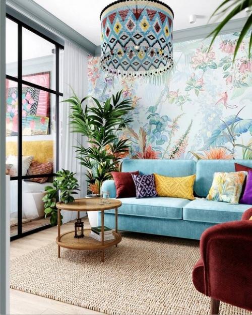 Лишь в том случае, если правильно расставить яркие акценты в интерьере, комната заиграет другими красками. 02