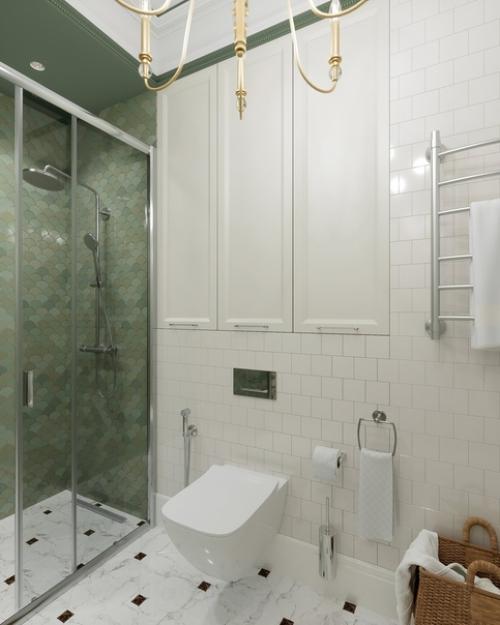 Ванная комната с отделкой стен - обоями. 04