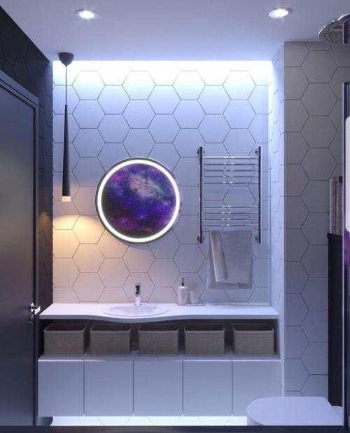Как вам такая космическая тематика в ванной комнате? 01