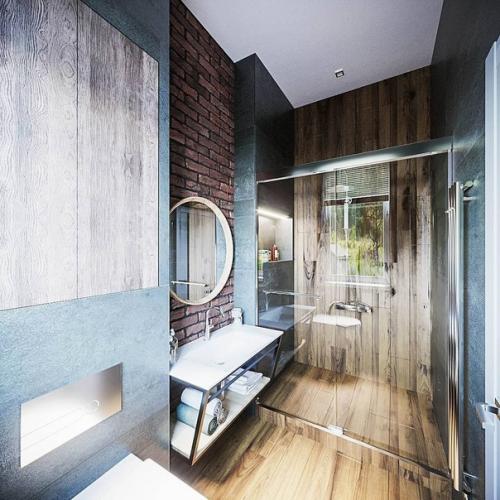 Душевая комната в стиле лофт. 01