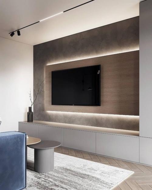 Кухня - гостиная в светлых тонах и с интересными деталями декора. 07