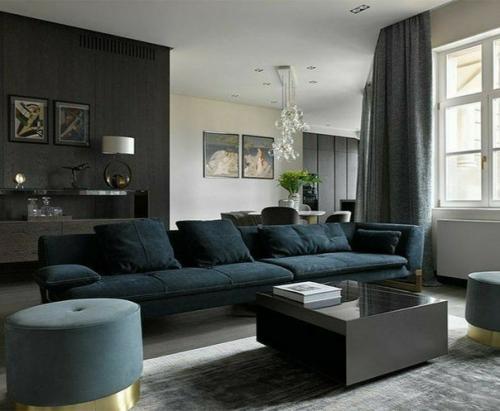 Диван в интерьере гостиной - это необходимый элемент меблировки комнаты для отдыха и приема гостей. 06