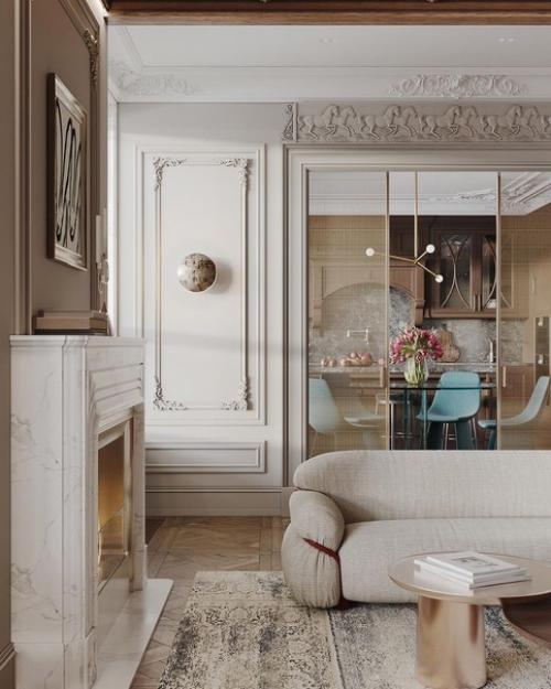 Невероятно красивый дизайн кухни - гостиной. 01