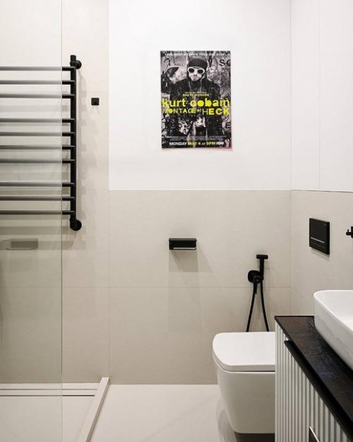 Светлый, лёгкий современный интерьер квартиры, площадью 50 м. лаконичный белый с яркими вкраплениями деталей. 08