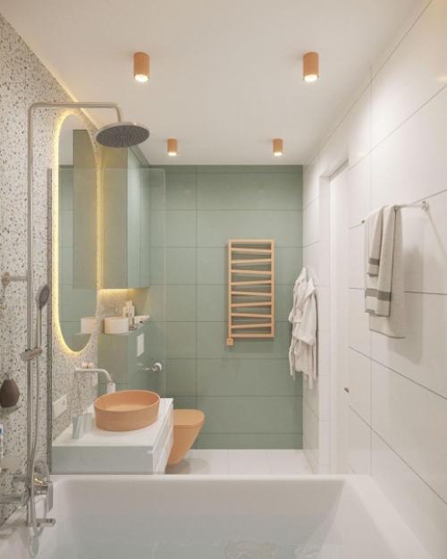 Необычный и очень интересный дизайн - проект совмещенного санузла. 01