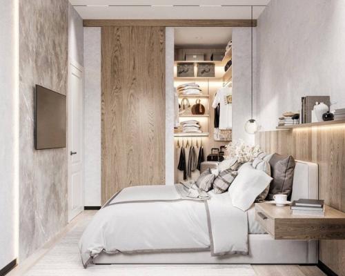 Современные функциональные и уютные интерьеры просторных спален. 07