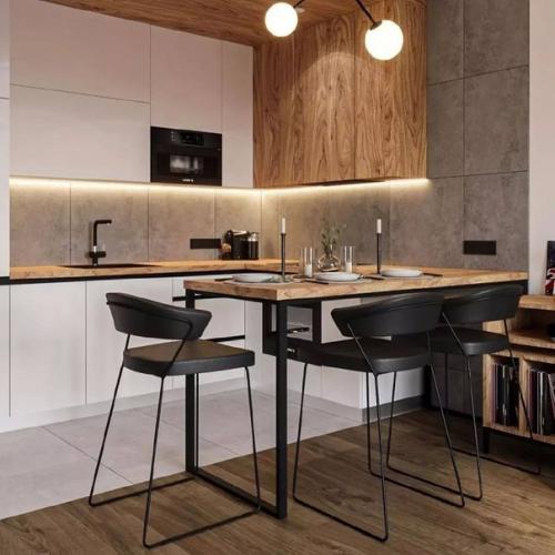 Простые геометрические формы, контрасты и натуральные оттенки делают интерьер этой комнаты стильным и дорогим. 03