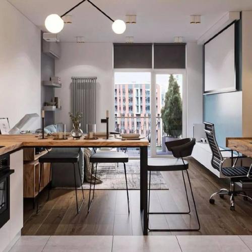 Простые геометрические формы, контрасты и натуральные оттенки делают интерьер этой комнаты стильным и дорогим. 04