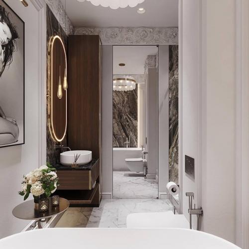 Интерьер ванной комнаты с планировкой. 04