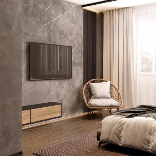 Современные функциональные и уютные интерьеры просторных спален. 02