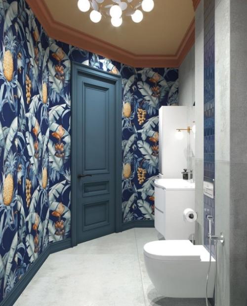 Как вам такой красочный вариант отделки санузла? 01