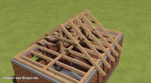 Вальмовая стропильная система крыши. 04 Вальмовая стропильная система крыши. 04