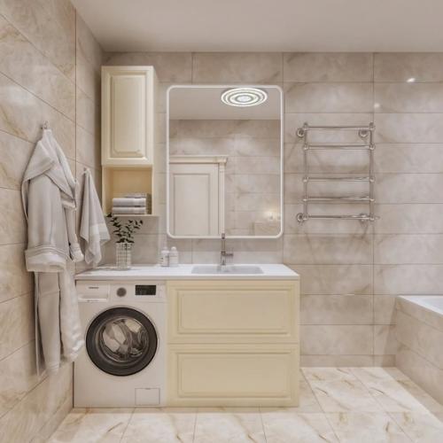 Школа ремонта.  Ванная комната для интерьера в классическом стиле. 03