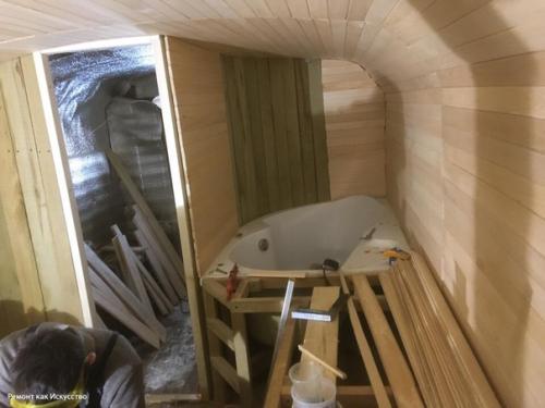 Своими руками из старой будки сделал вот такую красотку баньку. 04