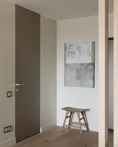 На одном из последних этажей петербургского жилого комплекса Riverside, оформили небольшую квартиру в светлых тонах. 05