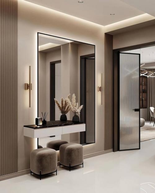 Интерьер квартиры в светлых тонах в современном стиле. 07