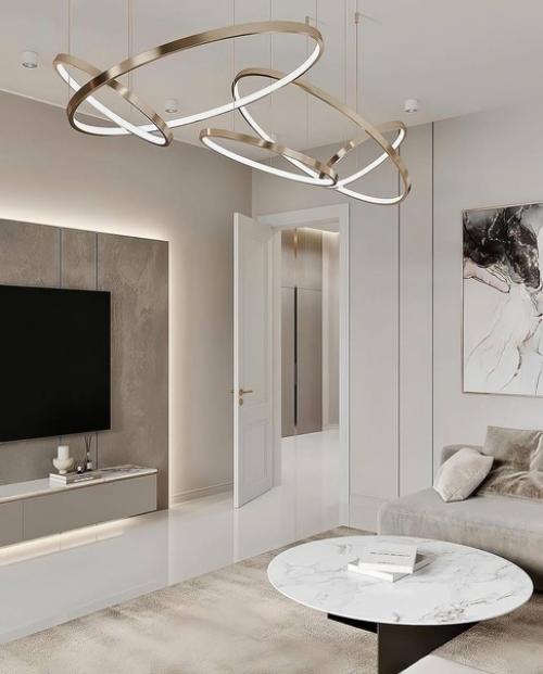 Интерьер квартиры в светлых тонах в современном стиле. 08