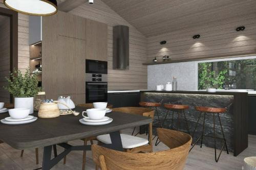 Дизайн - проект загородного дома со вторым светом построен вокруг ощущения простора, света и архитектурной выразительности. 02