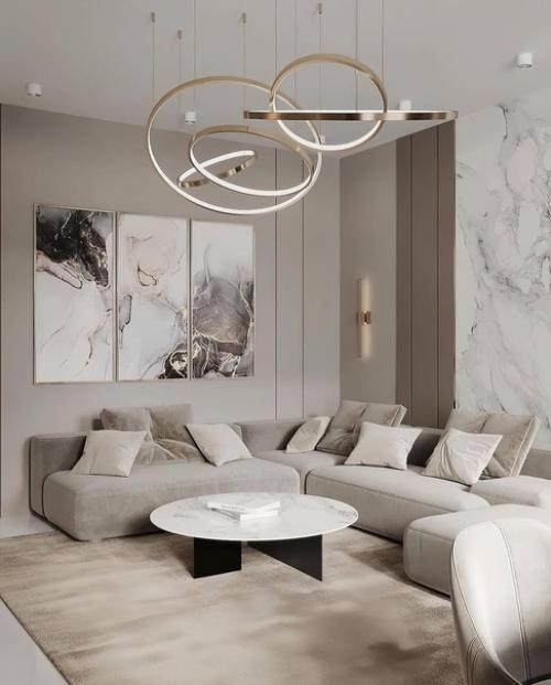 Интерьер квартиры в светлых тонах в современном стиле. 01