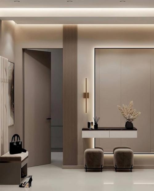Интерьер квартиры в светлых тонах в современном стиле. 05