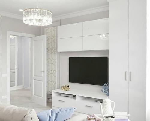 Однокомнатная квартира с зонированием комнаты на спальню и гостиную. 02