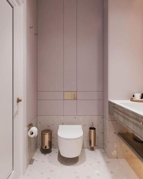 Очень нежный дизайн - проект ванной комнаты, площадью 4 кв. 02