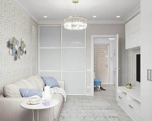 Однокомнатная квартира с зонированием комнаты на спальню и гостиную. 03