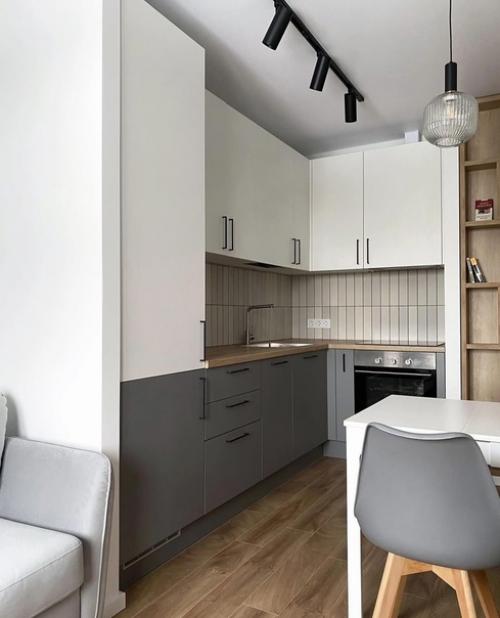 Лаконичный и приятный интерьер кухни. 01