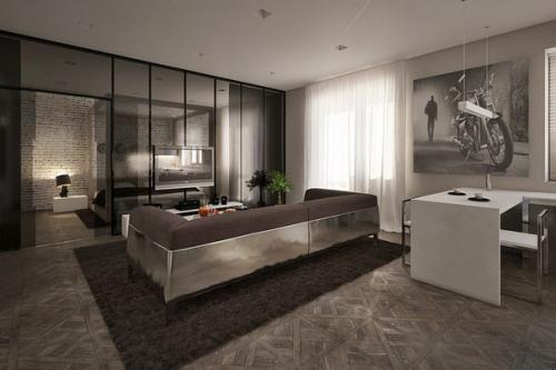 Брутализм в интерьере - это отражение мужского характера, демонстративная грубость и ощущение всепобеждающей силы. 02