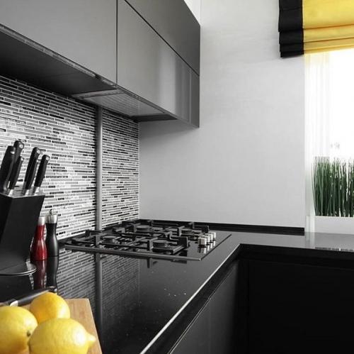 Дизайн чёрной кухни. 01