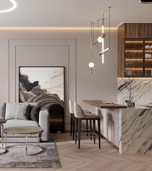 Еще один шикарный дизайн - проект кухни - гостиной. 02