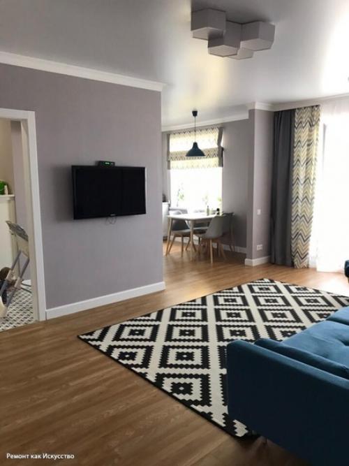 Объединили кухня с комнатой. 02