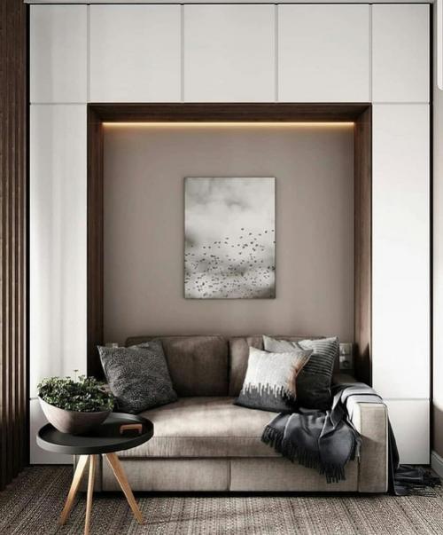 Проект комнаты с зонированием на спальную и зону отдыха. 05