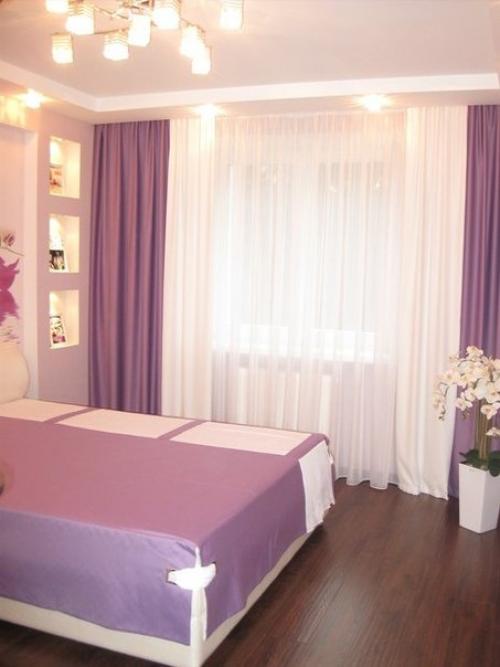 Спальня: фиолетовая строгость с орхидеями. 01