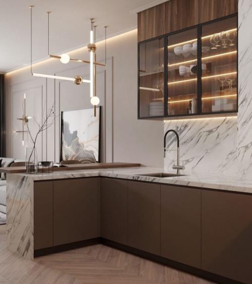 Еще один шикарный дизайн - проект кухни - гостиной. 01