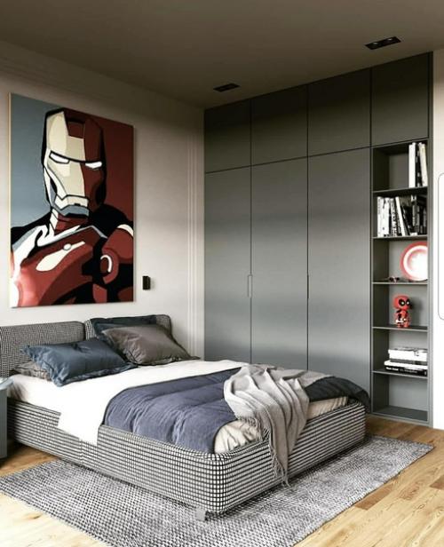 Стильный и очень оригинальный проект комнаты для подростка. 01