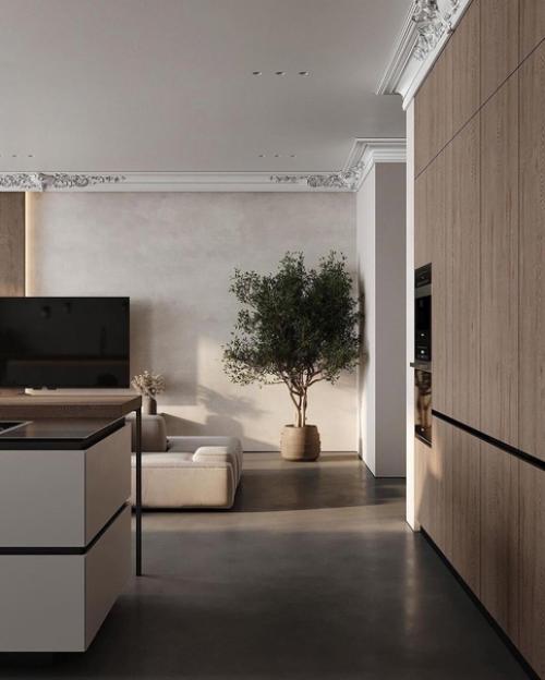 Дизайн проект кухни - гостиной в современном стиле. 03