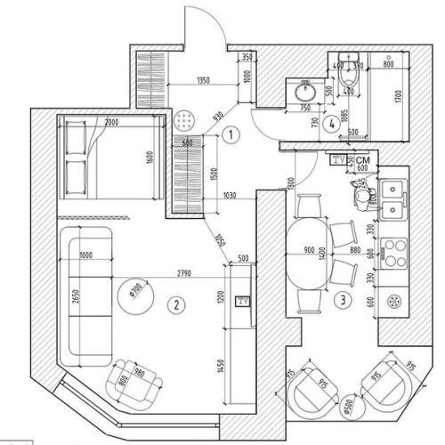 Очень красивый дизайн - проект однушки. 09