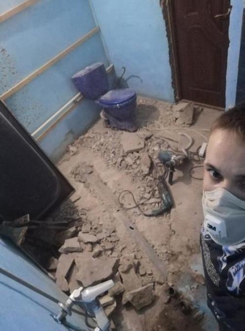 Процесс ремонта. Ванной комнаты. 01