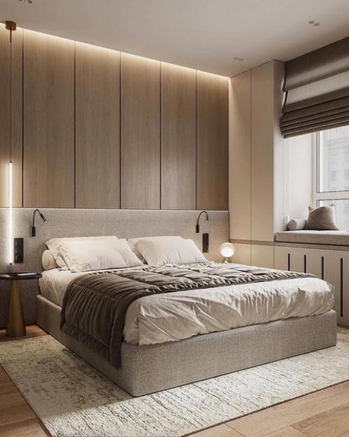 Светлый современный интерьер уютной однокомнатной квартиры. 05