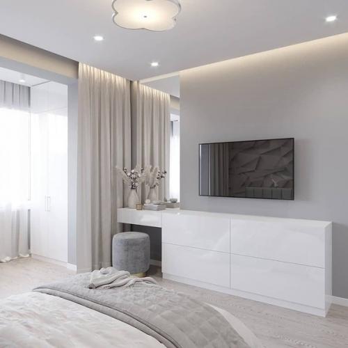 Светлая и нежная спальня. 01