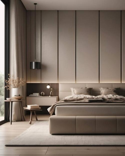 Вечерняя подборка спален в бежевых пастельных оттенках. 04