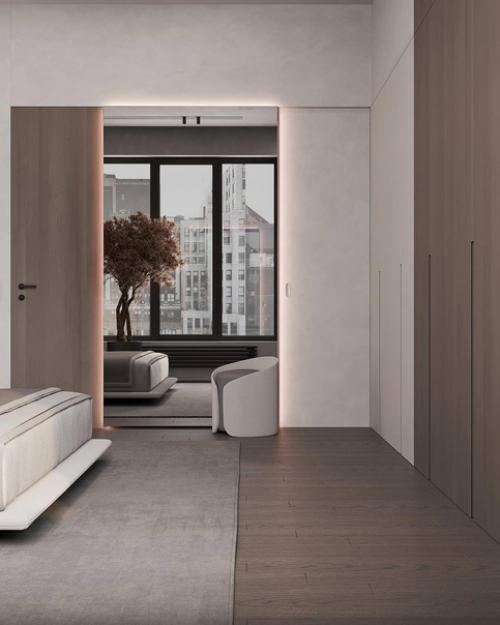 Интерьер спальни в проекте ЖК Крестовский de Lux. 06