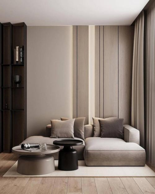 Светлый современный интерьер уютной однокомнатной квартиры. 04