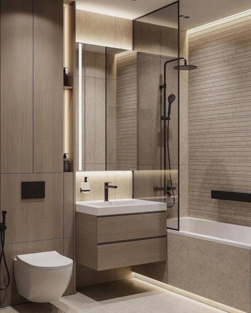 Светлый современный интерьер уютной однокомнатной квартиры. 06