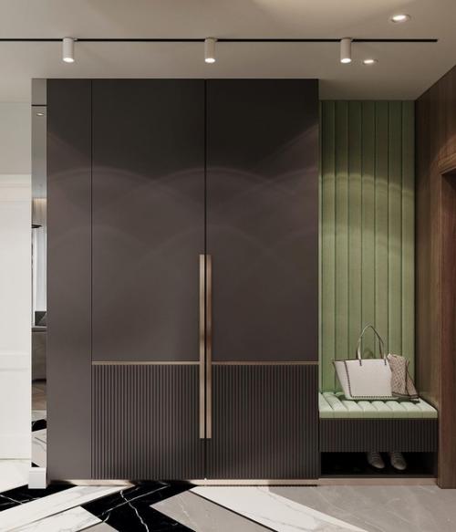 Шпон, мрамор, стекло, металл, идеальное сочетание для современного интерьера. 07