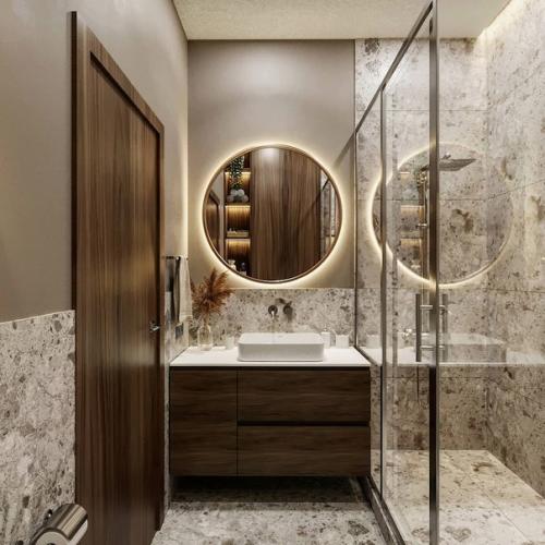 Ванная комната.  Шикарный интерьер, в котором продумана каждая мелочь. 07