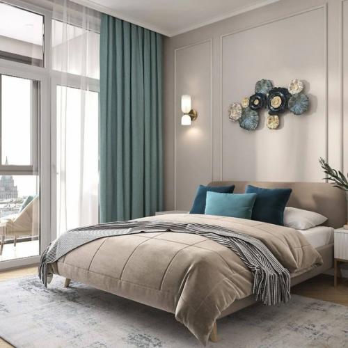 Светлый и стильный интерьер квартиры с яркими акцентами. 02