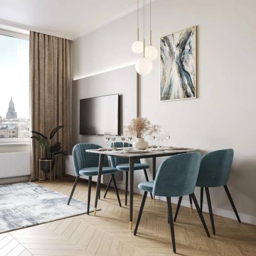 Светлый и стильный интерьер квартиры с яркими акцентами. 05